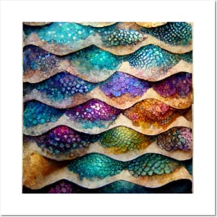 Rainbow Mermaid Scales Posters and Art